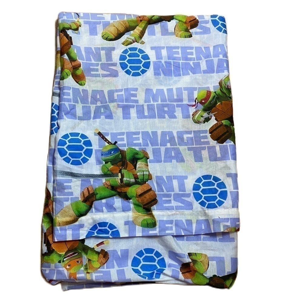 Teenage Mutant Ninja Turtles Twin Flat Sheet Nickelodeon Blue Green
